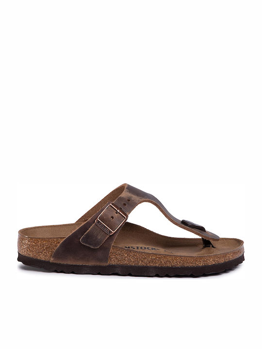 Birkenstock Gizeh Oiled Leather Σανδάλια Tobacco Brown