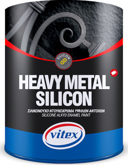 Vitex Βερνικόχρωμα Αντισκωριακό Διαλύτου Heavy Metal Silicon 2.5lt Μαύρο Γυαλιστερό