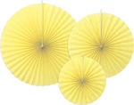 Atârnând ventilatoare decorative galben 3pcs.