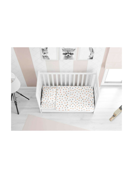 Dimcol Star Baby Bettlaken Für Krippe Baumwolle Angepasst Gray 70x140cm