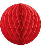 Paper Hanging Ball Honeycomb Red 1pc.