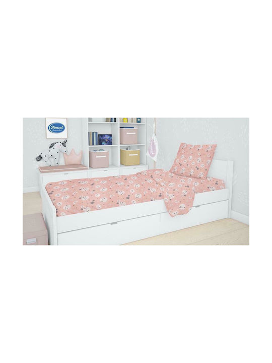 Dimcol Smile Baby Sheet Crib Cotton Fitted Coral 70x140cm