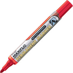 Pentel Maxiflo Ανεξίτηλοι Μαρκαδόροι Κόκκινοι Σετ 12τμχ