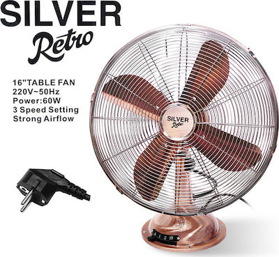 Silver Retro 1771 Ventilator de masă 50W Diametru 40cm