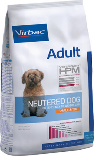 Virbac Adult Neutered Small & Toy 3kg Ξηρά Τροφή για Ενήλικους Στειρωμένους Σκύλους Μικρόσωμων Φυλών με Χοιρινό, Κοτόπουλο, Ρύζι, Πουλερικά και Πατάτες