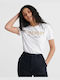 Superdry Entry Premium Sequin Women's T-Shirt White Logo Print