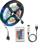 T0055812002120055 LED Strip Power Supply USB (5V) RGB Length 2m and 60 LEDs per Meter with Remote Control SMD2835