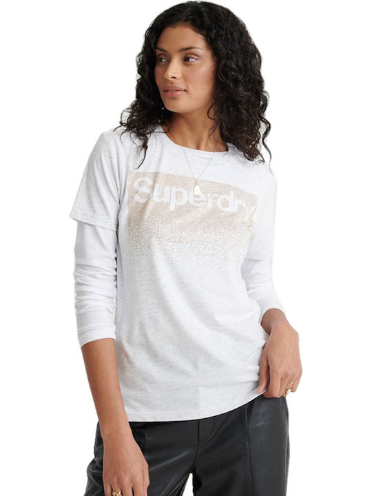 Superdry Swiss Logo Cascade Entry Women's T-shirt Gray