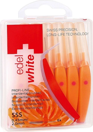 Edel White Profi-Line Интердентални Четки с Дръжка 0.45mm 6 Бройки