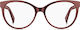 Max Mara Rame Ochelari Pentru Femei Acetat Structură Scheletică Fluture Burgundy MM 1310 S85