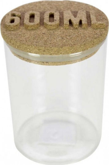 Marva General Use Glass Jar with Cork Lid Transparent 600ml
