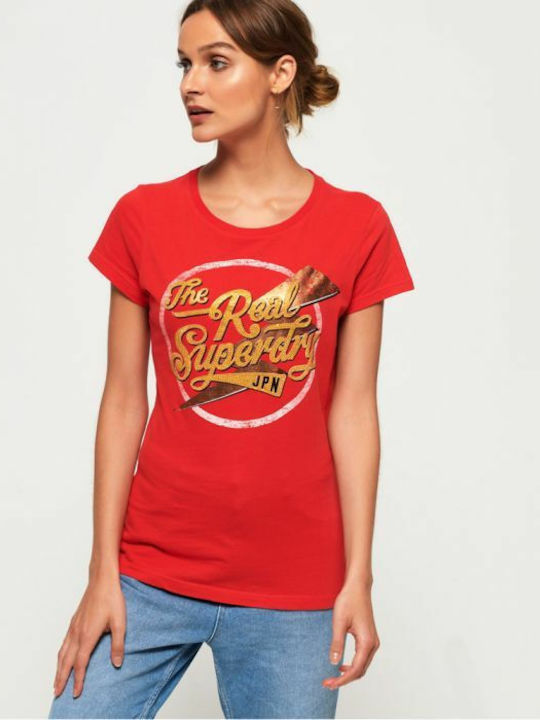 Superdry Sparkle Entry Women's T-shirt Red