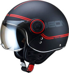 Beon B-110B Matt Black Red Motorradhelm Jet ECE 22.05 BEONB110BLR