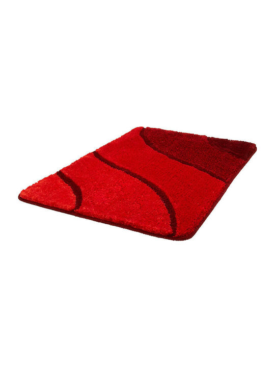 Kleine Wolke Badematte Synthetisch Wave 5507453539 Ruby Red 55x65cm