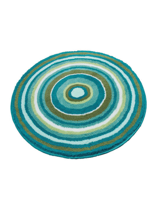 Kleine Wolke Rutschfest Badematte Synthetisch Rund Mandala 9105672521 Turquoise 100x100cm