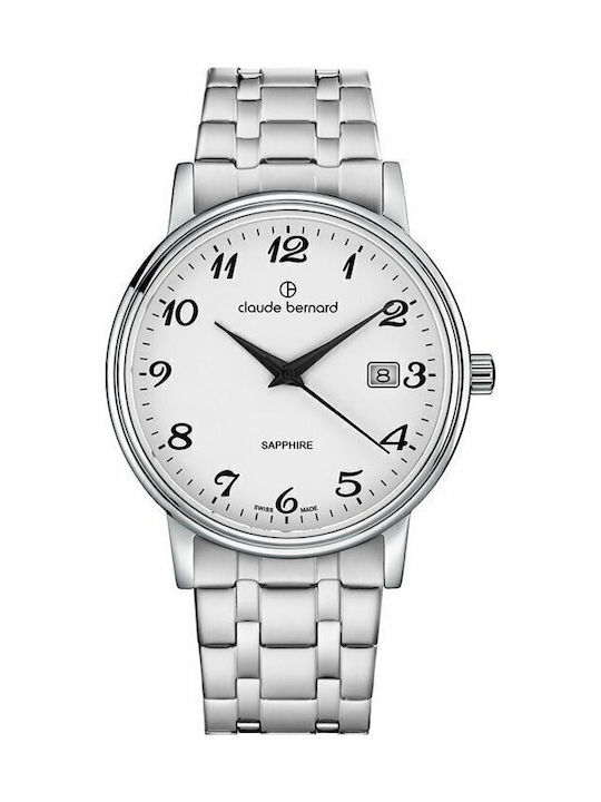 Claude Bernard Classic Men's Watch 39mm Battery with Silver Metal Bracelet
