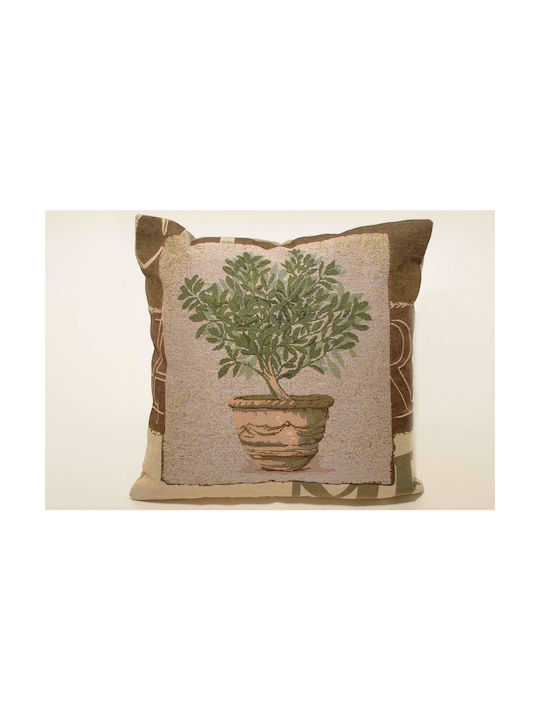 Silk Fashion Decorative Pillow Case Olive Brown 45x45cm.