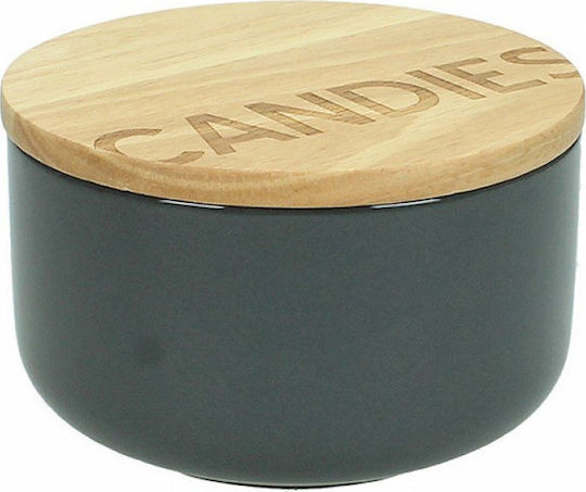 Zaros General Use Box with Lid Ceramic Grey 13x13x8cm 1 Pieces