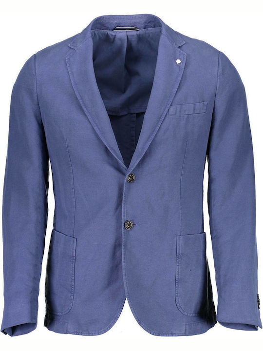 Digital disappear Wear out Gant Ανδρικό Σακάκι με Κανονική Εφαρμογή Μπλε 076436-436 | Skroutz.gr