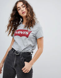 Levi's The Perfect Γυναικείο Αθλητικό T-shirt Γκρι