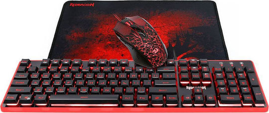 Redragon S107 3in1 Set Gaming Keyboard with Membrane switches and RGB lighting & Mouse (English US)