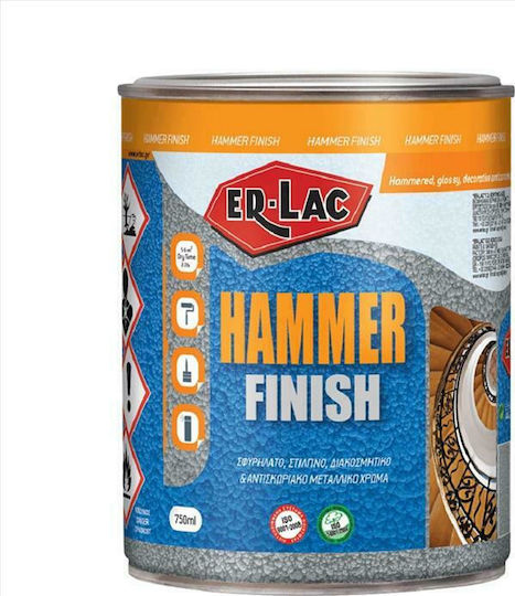 ER-LAC Цвят Инхибитор на корозията Разтворимо Hammer Finish 0.75лт Светло сиво Ковани