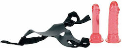 Seven Creations Crotchless Strap On Harness Harnașament cu Dildo în Culoare Negru 2buc Seven Creations Crotchless Strap On Harness Harnașament cu Dildo în Culoare Negru 2buc