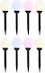 vidaXL Set of 8 Stake Solar Lights Balls RGB with Photocell IP44