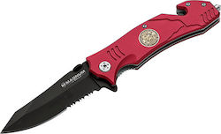 Boker Magnum Fire Fighter Pocket Knife Survival Red with Blade made of Stainless Steel