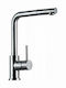 Acquanet Sienna 304 Μπαταρία Κουζίνας Πάγκου με Ντουζ Inox Ασημί