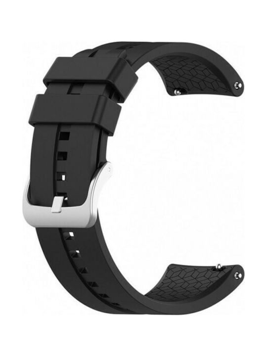 Silver Buckle Curea Silicon Negru (Huawei Watch GT / GT2 (46mm) - Huawei Watch GT / GT2 (46mm))
