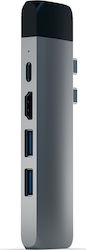 Satechi Dual USB-C Docking Station mit HDMI 4K PD Ethernet Gray (ST-TCPHEM)