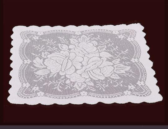 Mc Decor 7620 Polyester Lace Checkered Tablecloth Ecru 30x30cm