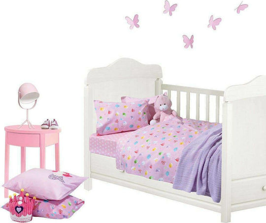 Das Home Set Baby Bettlaken Für Krippe Baumwolle 6368 Rosa 110x150cm