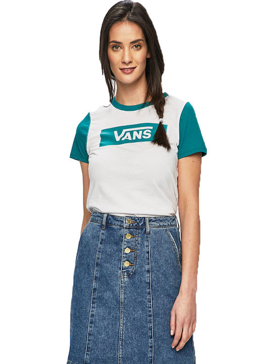 Vans Tangle Range Damen T-Shirt mit V-Ausschnitt Weiß