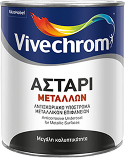 Vivechrom Metal Primer Primer Anti-corrosive undercoat for metallic surfaces Grey Suitable for Metal 0.75lt