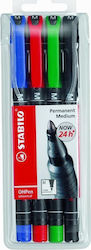 Stabilo ΟΗPen Universal M Transparency Markers 1mm Multicolour 4pcs 843/4