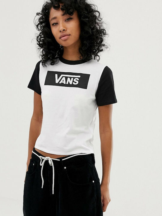 Vans Women's T-shirt with V Neckline White