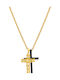 Police Men's Cross from Gold Plated Steel with Chain Struve