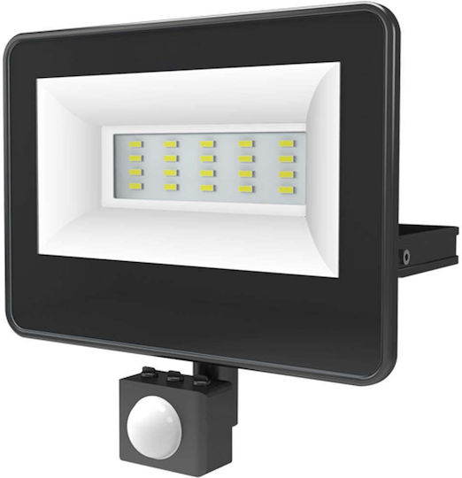 Aca Proiector LED Etanș 20W Alb Natural 4000K cu Senzor de Mișcare și Fotocelul IP66