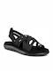 Teva Voya Leder Damen Flache Sandalen Anatomisch in Schwarz Farbe