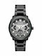 Breeze CitySpicer Ανδρικό Ρολόι 44mm Χρονογράφος Μπαταρίας με Μαύρο Μεταλλικό Μπρασελέ