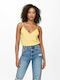 Only Women's Summer Blouse with Straps Light Yellow