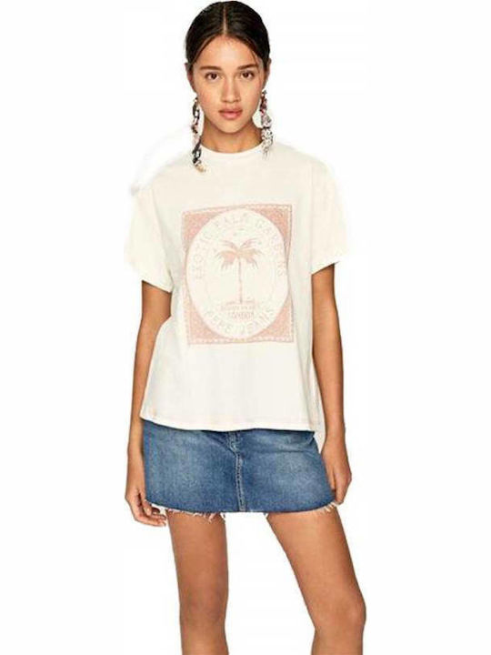 Pepe Jeans Peace Γυναικείο T-shirt Mousse με Στάμπα