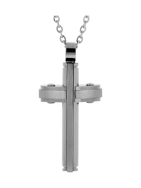 Visetti Herren Kreuz aus Stahl mit Kette