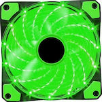 Marvo FN10 120mm 3-Pin / 4-Pin Molex Green Lighting Case Fan Green