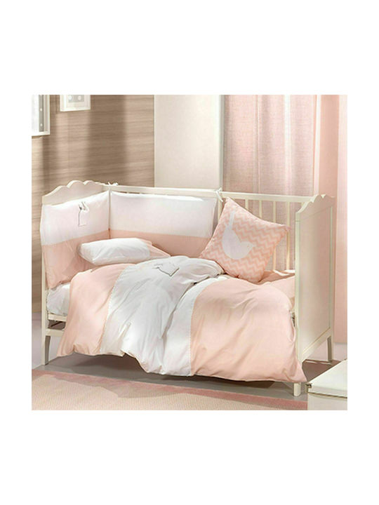 Saint Clair Lapin Seturi de cearșafuri pentru bebeluși Pentru Patut Bumbac Roz 110x170buc 3buc