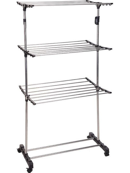 Πτυσσόμενη Απλώστρα Δαπέδου από Μέταλλο με Μήκος Απλώματος 17m