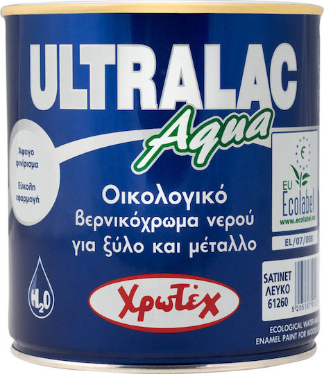 Χρωτέχ Βερνικόχρωμα Οικολογική Νερού Ultralac Aqua 0.75lt Λευκό Ματ