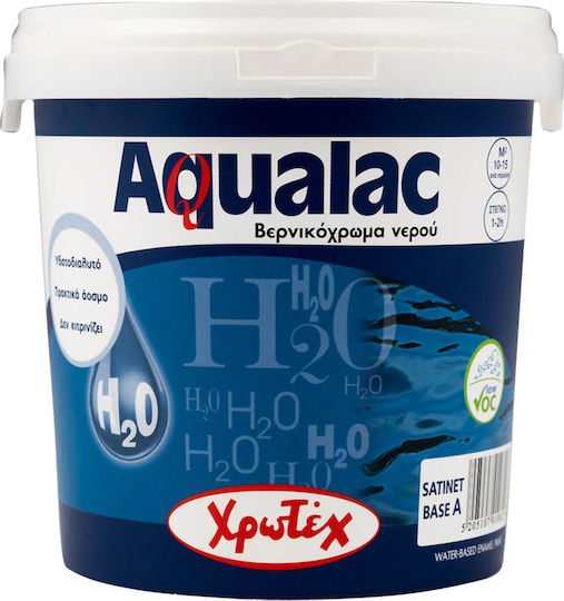 Χρωτέχ Βερνικόχρωμα Οικολογική Νερού Aqualac 0.75lt Λευκό Σατινέ